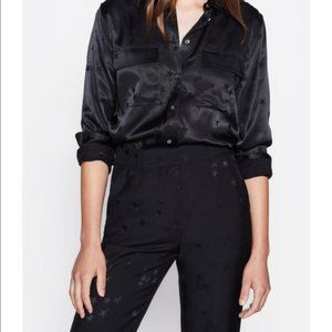 NWT Equipment Black STARS Signature Blouse M